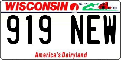 WI license plate 919NEW