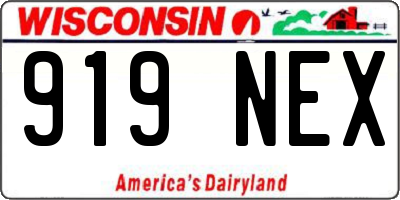 WI license plate 919NEX