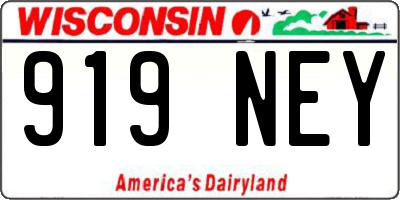 WI license plate 919NEY