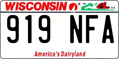 WI license plate 919NFA