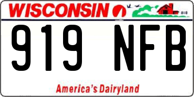WI license plate 919NFB