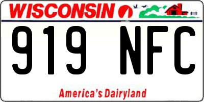 WI license plate 919NFC