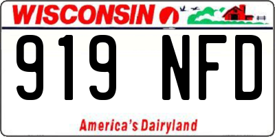 WI license plate 919NFD