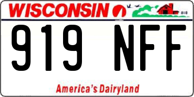 WI license plate 919NFF
