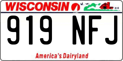 WI license plate 919NFJ
