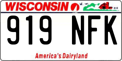 WI license plate 919NFK