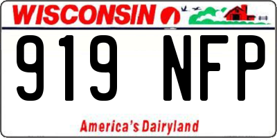 WI license plate 919NFP