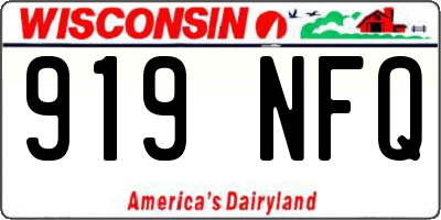 WI license plate 919NFQ