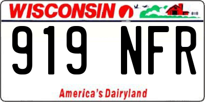 WI license plate 919NFR