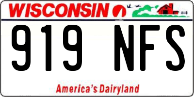 WI license plate 919NFS