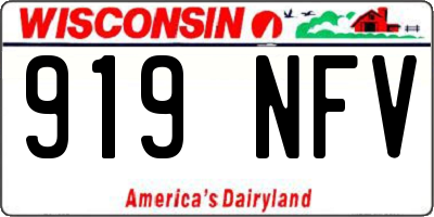 WI license plate 919NFV