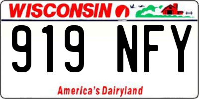 WI license plate 919NFY
