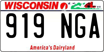 WI license plate 919NGA