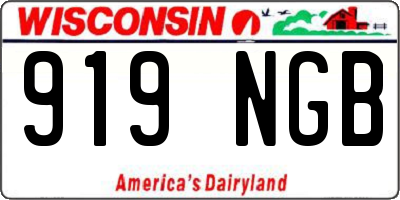 WI license plate 919NGB