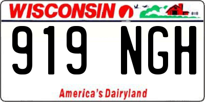 WI license plate 919NGH