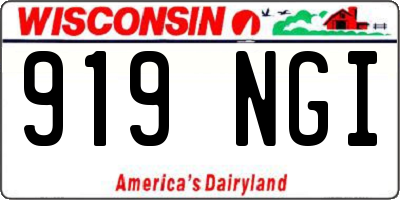 WI license plate 919NGI