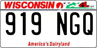 WI license plate 919NGQ
