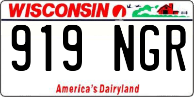 WI license plate 919NGR
