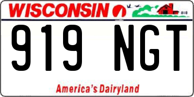 WI license plate 919NGT