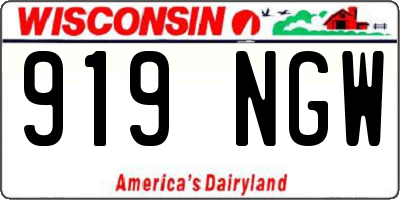 WI license plate 919NGW