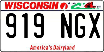 WI license plate 919NGX