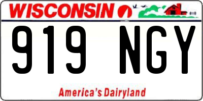 WI license plate 919NGY