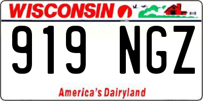 WI license plate 919NGZ