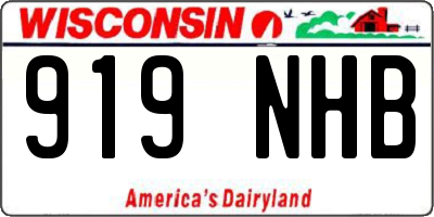 WI license plate 919NHB
