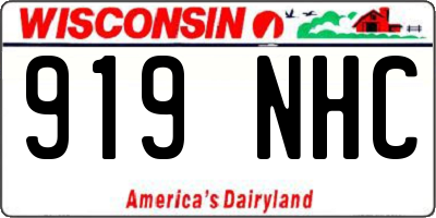 WI license plate 919NHC