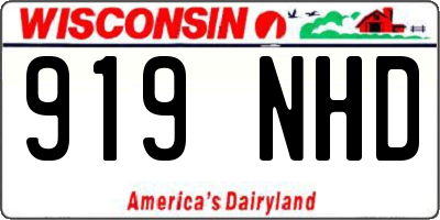 WI license plate 919NHD