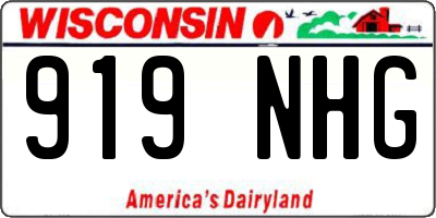 WI license plate 919NHG
