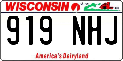 WI license plate 919NHJ
