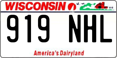 WI license plate 919NHL
