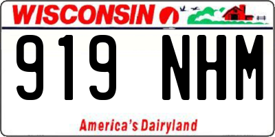 WI license plate 919NHM