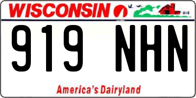 WI license plate 919NHN