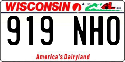 WI license plate 919NHO