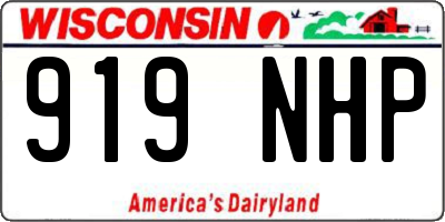 WI license plate 919NHP