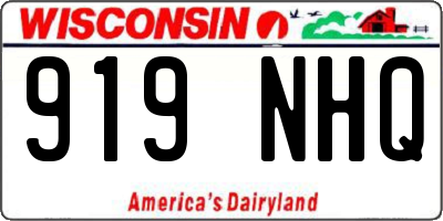 WI license plate 919NHQ