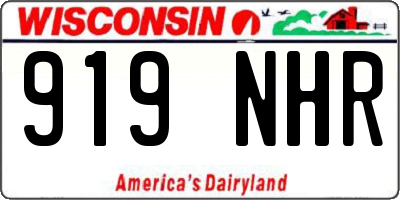 WI license plate 919NHR