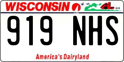 WI license plate 919NHS