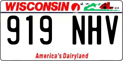 WI license plate 919NHV
