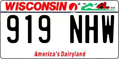 WI license plate 919NHW