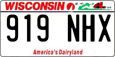 WI license plate 919NHX
