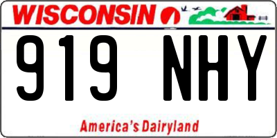 WI license plate 919NHY