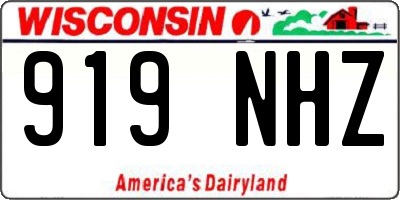 WI license plate 919NHZ