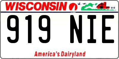 WI license plate 919NIE