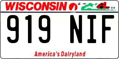 WI license plate 919NIF