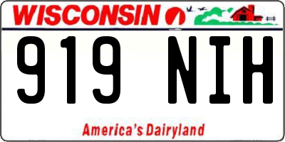 WI license plate 919NIH