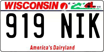 WI license plate 919NIK