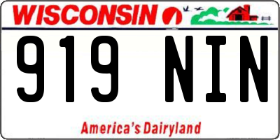 WI license plate 919NIN